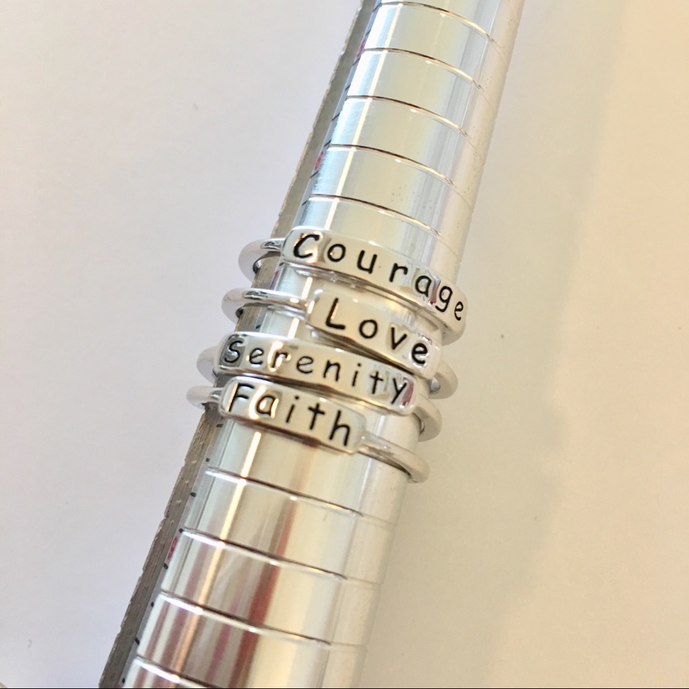 Dainty Stackable Sterling Silver SERENITY Ring
